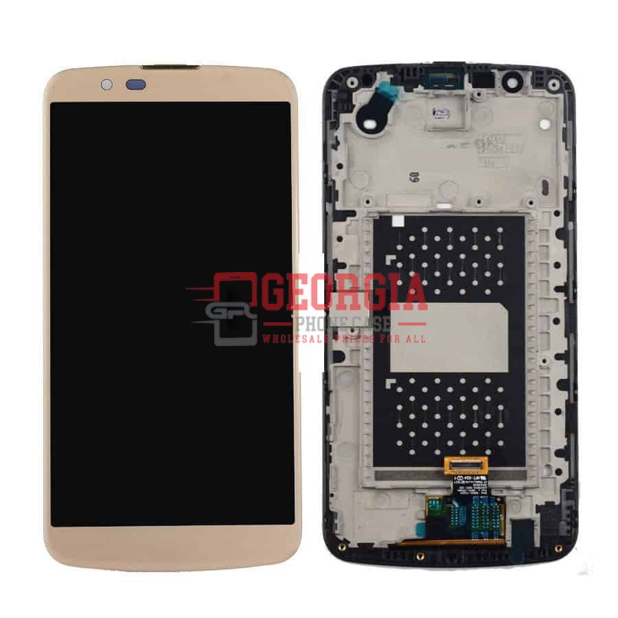 D4197 – Gold LG K10 K410 K420N K428 K430 K430DS K430DSF Screen Substitute With Frame Premium Quality – Georgia Phone Case