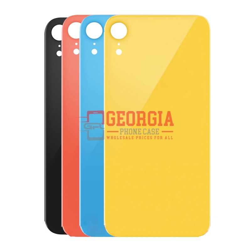 D1082 – White iPhone XR{6.1 inches} (Big Hole} Back Glass Cover Premium Quality – Georgia Phone Case