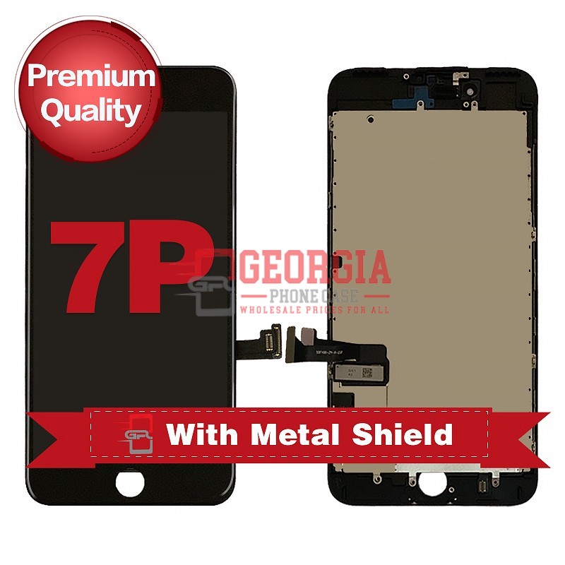 D1033 – Black iPhone 7 Plus LCD Digitizer Screen with Metal Plate {Premium Quality}{5.5 inches} – GPC PM