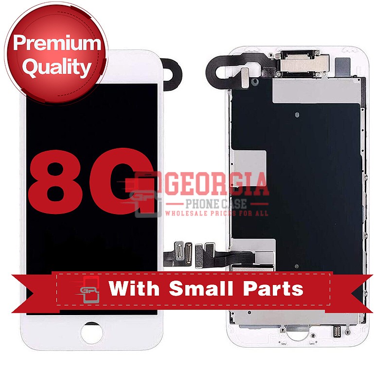 D1042 – White iPhone 8/SE 2020/SE 2022 LCD Digitizer Screen with Small Parts {Premium Quality}{4.7 inches} – GPC