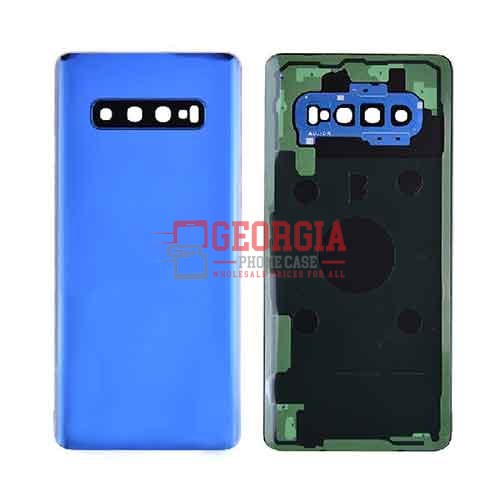 D2980 – Blue Back Cover with Camera Glass Lens and Adhesive Tape for Samsung Galaxy S10 Plus G975 – Georgia Phone Case