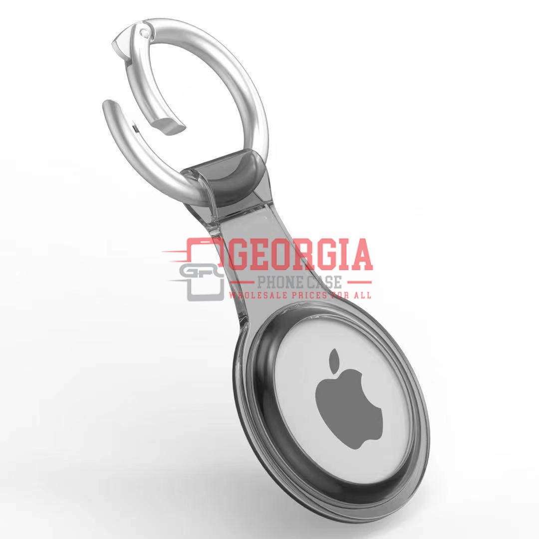 D5009 – Tinted Black Clear Plastic Case Protection Key Chain Holding Case for Apple AirTag {Retail Packaging} – Georgia Phone Case