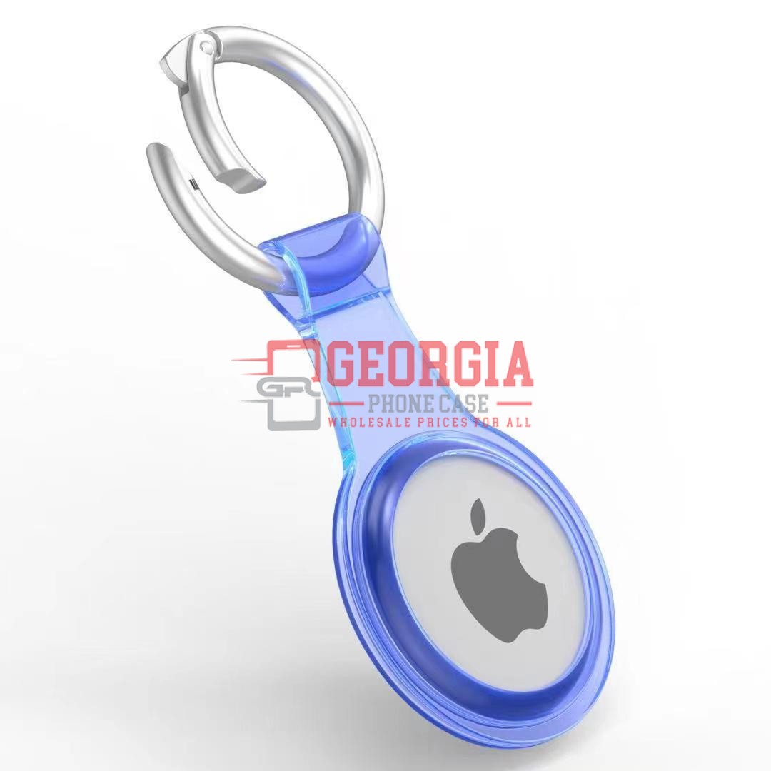 D5007 – Blue Clear Plastic Case Protection Key Chain Holding Case for Apple AirTag {Retail Packaging} – Georgia Phone Case