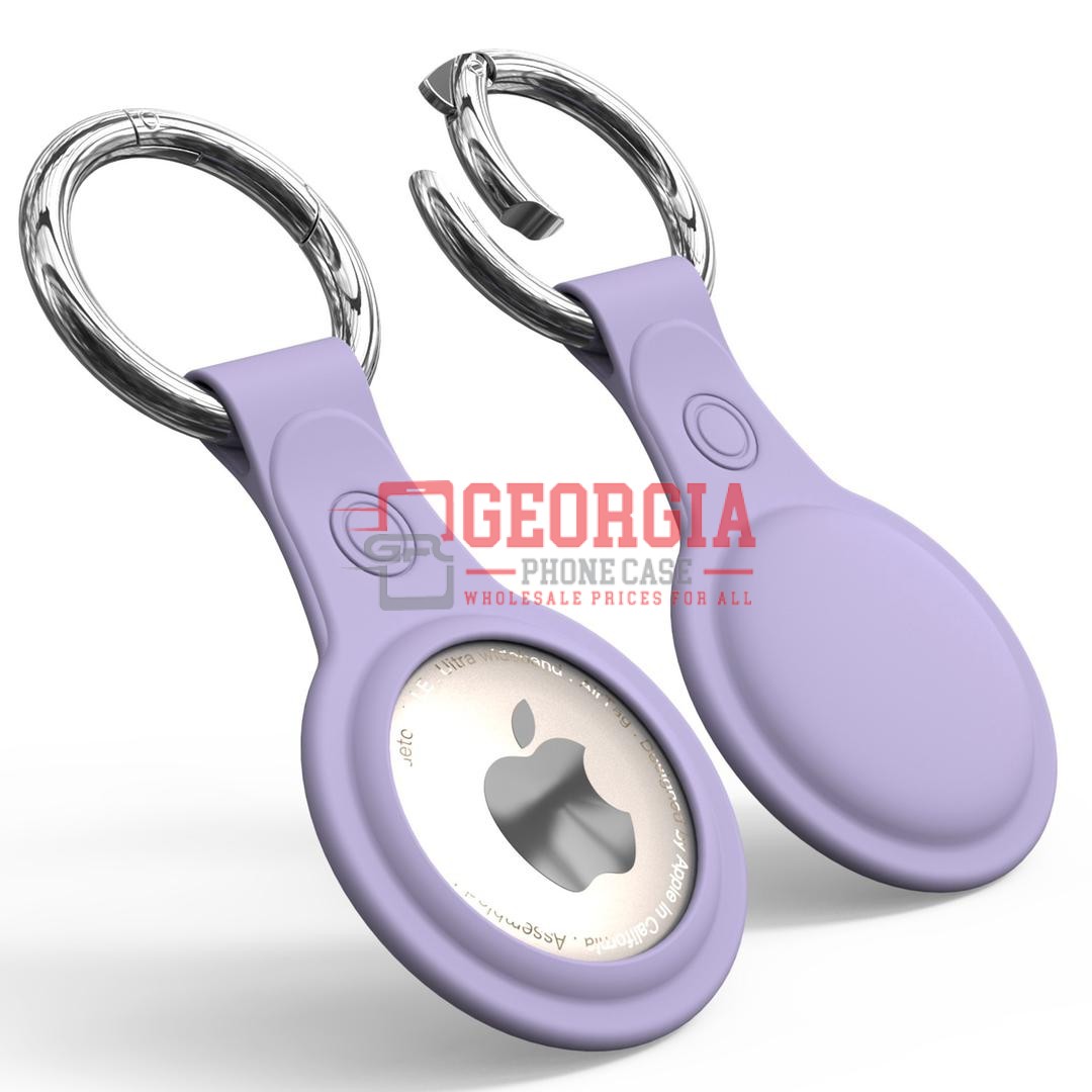 D5015 – Purple Silicone Case Protection Key Chain Holding Case for Apple AirTag {Retail Packaging} – Georgia Phone Case