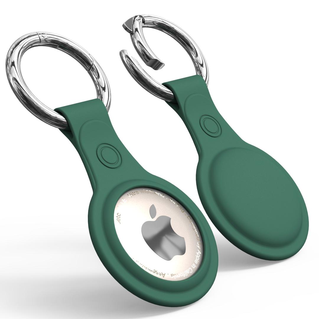 D5012 – Green Silicone Case Protection Key Chain Holding Case for Apple AirTag {Retail Packaging} – Georgia Phone Case