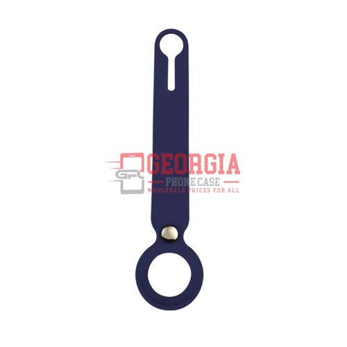 D5026 – Apple AirTag Navy Blue Silicone Case AirLoop Protection Key Chain Holding Case for {Retail Packaging} – Georgia Phone Case