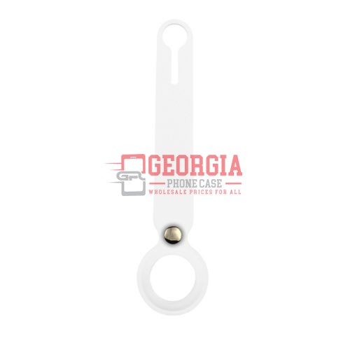 D5018 – Apple AirTag White Silicone Case AirLoop Protection Key Chain Holding Case for {Retail Packaging} – Georgia Phone Case