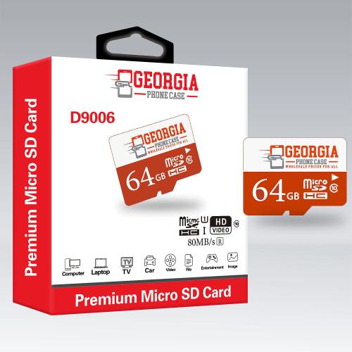 D9006 – 64 GB Premium Micro SD HC Class 10 TF Flash SDHC Memory Card mobile – Georgia Phone Case
