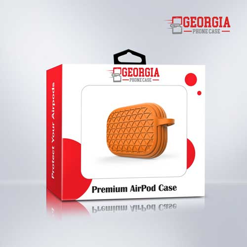 D7-Orange Apple AirPod Pro Silicone Cover Case Pouch With Anti-dust Plug key chain Shockproof – Georgia Phone Case