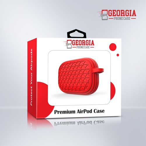 D3-Red Apple AirPod Pro Silicone Cover Case Pouch With Anti-dust Plug key chain Shockproof – Georgia Phone Case