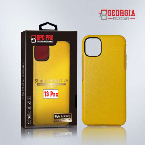 D8807 – Yellow Apple iPhone 13 Pro 6.1 inch Slim & Protective Custom Phone case Drop Proof Tested Light Series, Retail Box Packaged- GPC PRO
