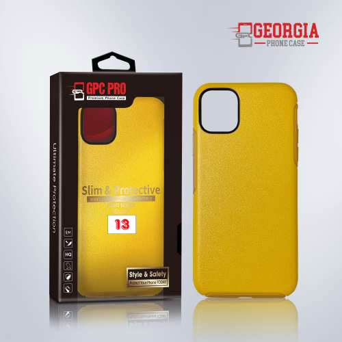 D8807 – Yellow Apple iPhone 13 6.1 inch Slim & Protective Custom Phone case Drop Proof Tested Light Series, Retail Box Packaged- GPC PRO