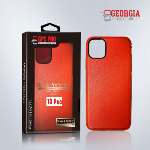 D8804 – Red Apple iPhone 13 Pro 6.1 inch Slim & Protective Custom Phone case Drop Proof Tested Light Series, Retail Box Packaged- GPC PRO