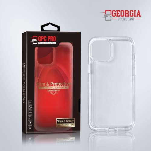 D8820 – Clear Apple iPhone 13 Pro 6.1 inch Slim & Protective Custom Phone case Drop Proof Tested Light Series, Retail Box Packaged- GPC PRO