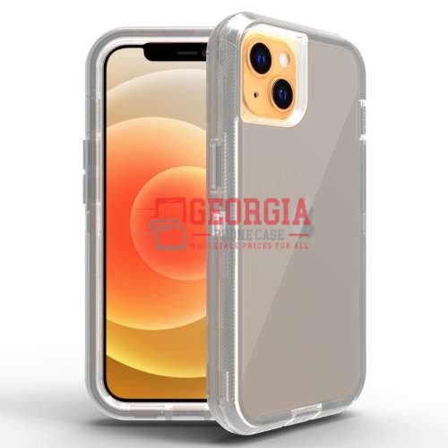 D12-Tinted Black Clear 6.1 inch iPhone 13 Pro Hybrid Robot Hard Case Heavy Duty Back Cover Defender Style – Georgia Phone Case