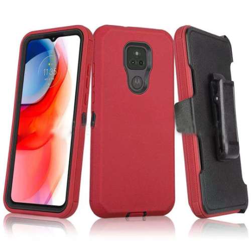 D4- Red 6.5 inch Moto G10/G30 Hybrid Robot Hard Case Heavy Duty Back Cover Defen…