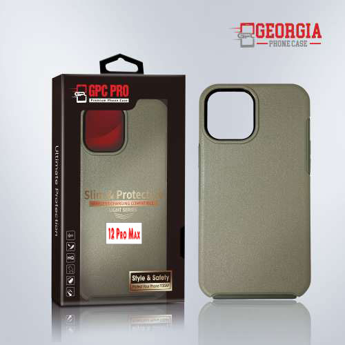 D8812 – Grey Apple iPhone 12 Pro Max 6.7 inch Slim & Protective Custom Phone case Drop Proof Tested Light Series, Retail Box Packaged- GPC PRO