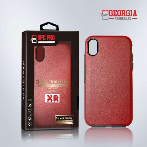 D8804 – Red Apple iPhone XR 6.1 inch Slim & Protective Custom Phone case Drop Proof Tested Light Series, Retail Box Packaged- GPC PRO