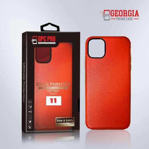 D8809 – Orange Apple iPhone 11 6.1 inch Slim & Protective Custom Phone case Drop Proof Tested Light Series, Retail Box Packaged- GPC PRO