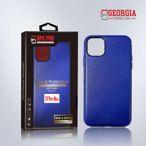 D8811 – Blue Apple iPhone 12 Pro Max 6.7 inch Slim & Protective Custom Phone case Drop Proof Tested Light Series, Retail Box Packaged- GPC PRO