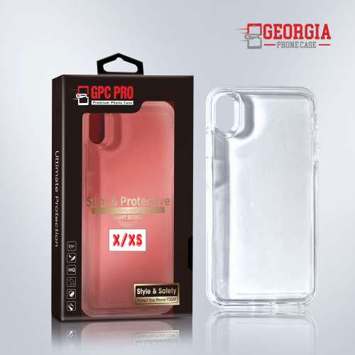 D8821 – Glitter Clear Apple iPhone X/XS 5.8 inch Slim & Protective Custom Phone case Drop Proof Tested Light Series, Retail Box Packaged- GPC PRO