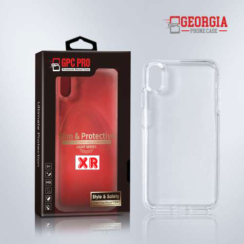 D8820 – Clear Apple iPhone XR 6.1 inch Slim & Protective Custom Phone case Drop Proof Tested Light Series, Retail Box Packaged- GPC PRO