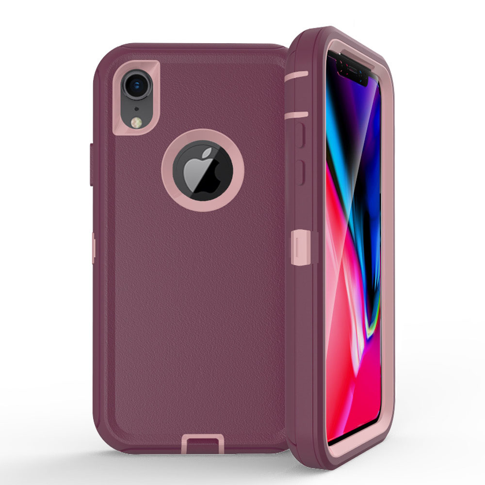 Sale! D369 – Maroon iPhone 6 Plus/7 Plus/8 Plus 5.5 inch 3 in 1 Hybrid Robot Hard Case Heavy Duty Back Cover Defender Style (No Clip) NCO – Georgia Phone Case