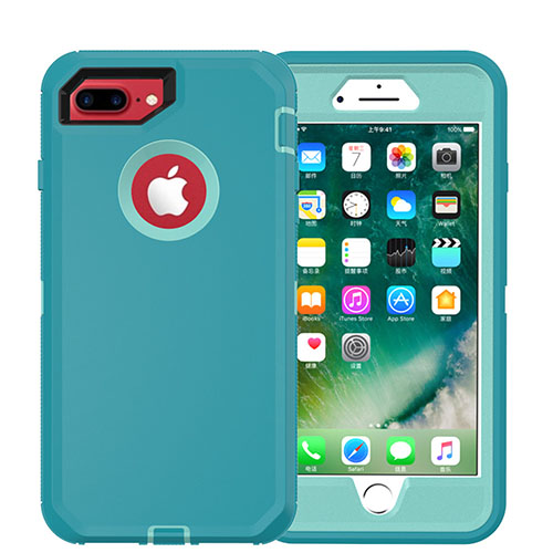 Sale! D368 – Blue iPhone 6 Plus/7 Plus/8 Plus 5.5 inch 3 in 1 Hybrid Robot Hard Case Heavy Duty Back Cover Defender Style (No Clip) NCO – Georgia Phone Case