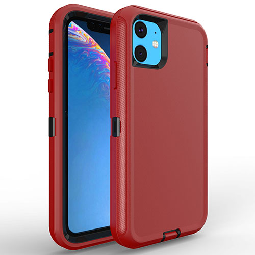 Sale! D366 – Red iPhone 11 6.1 inch 3 in 1 Hybrid Robot Hard Case Heavy Duty Back Cover Defender Style (No Clip) NCO – Georgia Phone Case