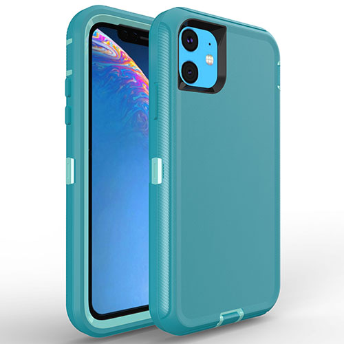 Sale! D368 – Blue iPhone 11 6.1 inch 3 in 1 Hybrid Robot Hard Case Heavy Duty Back Cover Defender Style (No Clip) NCO – Georgia Phone Case