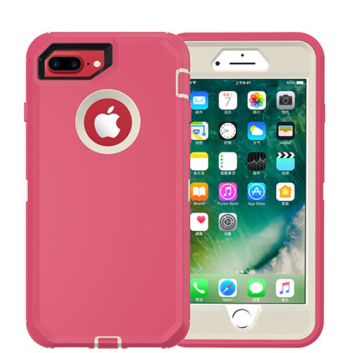 Sale! D367 – Pink iPhone 6 Plus/7 Plus/8 Plus 5.5 inch 3 in 1 Hybrid Robot Hard Case Heavy Duty Back Cover Defender Style (No Clip) NCO – Georgia Phone Case