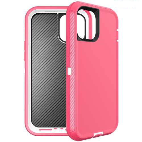 Sale! D367 – Pink iPhone 15 6.1 inch 3 in 1 Hybrid Robot Hard Case Heavy D…