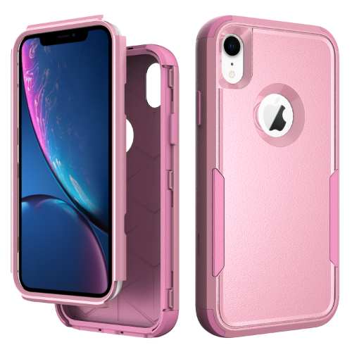 D364 – Pink iPhone XR 6.1 inch Dual Color Armor Shockproof 3 in 1 Hybrid Case Hard PC+Silicone Heavy Duty Full Protection Cellphone Back Cover – Georgia Phone Case