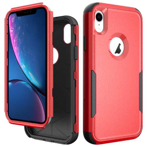 D362 – Red iPhone XR 6.1 inch Dual Color Armor Shockproof 3 in 1 Hybrid Case Hard PC+Silicone Heavy Duty Full Protection Cellphone Back Cover – Georgia Phone Case