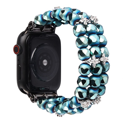 D207-Luxury Jewelry Wristband Elastic Stretch strap For Apple iWatch 38mm/40mm/4…