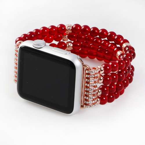 D201 – Red Luxury Colorful Comfortable Handmade Pearl Band For iWatch 38mm…