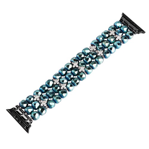 D207-Luxury Jewelry Wristband Elastic Stretch strap For Apple iWatch 38mm/40mm/4…