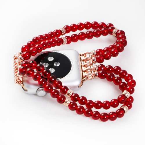 D201 – Red Luxury Colorful Comfortable Handmade Pearl Band For iWatch 38mm…