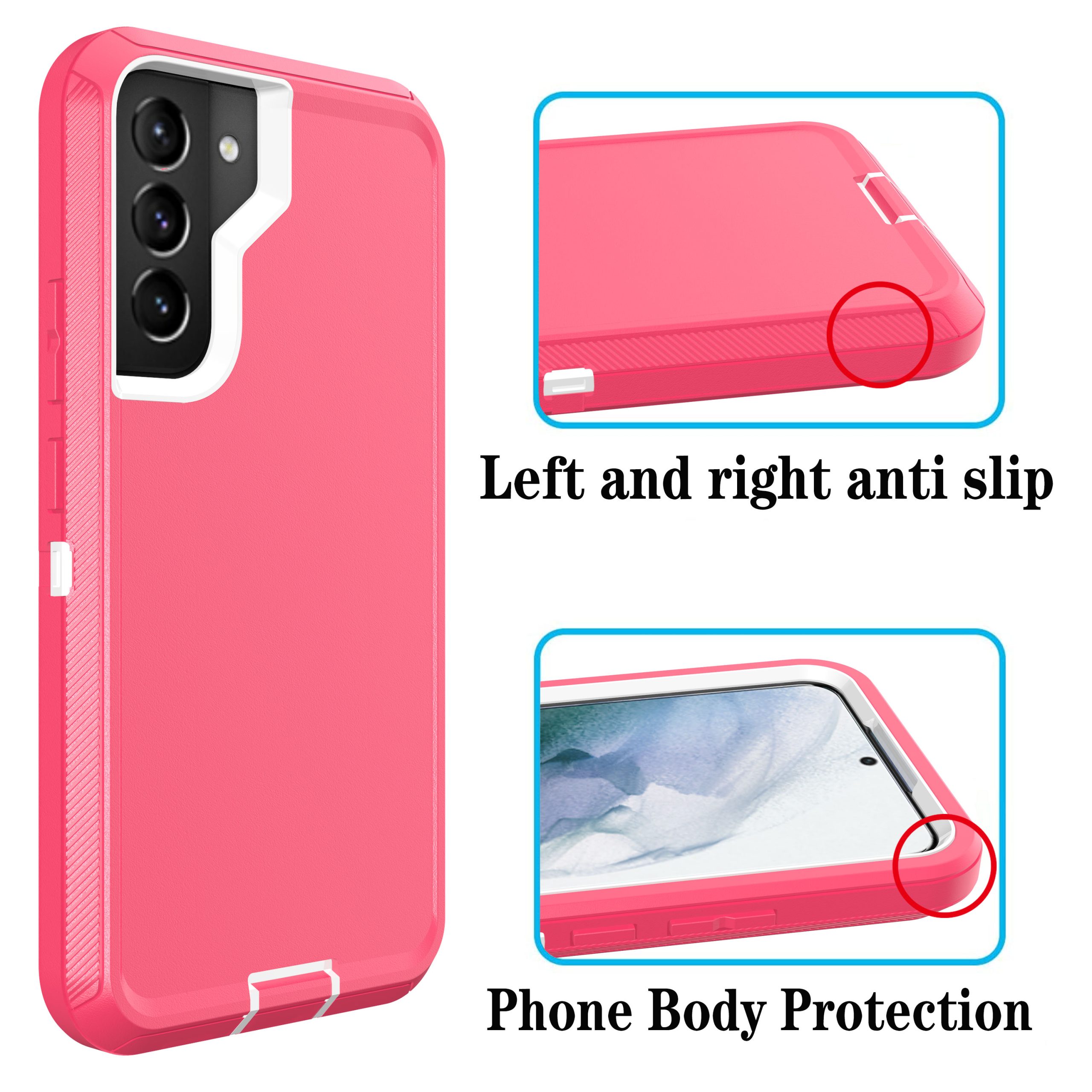 D367 – Pink Samsung Galaxy S22 Ultra 5G 6.8 inch 2 in 1 Hybrid Robot Hard Case…