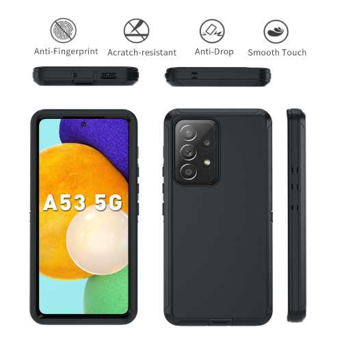 D365 – Black Galaxy A53 5G 6.5 inch 2 in 1 Hybrid Robot Hard Case Heavy Duty Back Cover Defender Style (No Clip) NCO – Georgia Phone Case