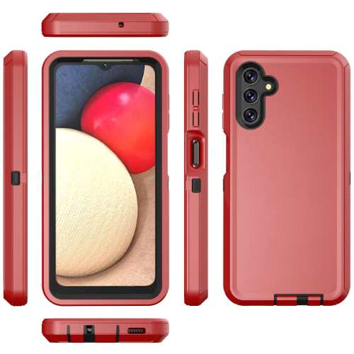 D366 – Red Galaxy A13 5G 6.5 inch 2 in 1 Hybrid Robot Hard Case Heavy Duty Back Cover Defender Style (No Clip) NCO – Georgia Phone Case