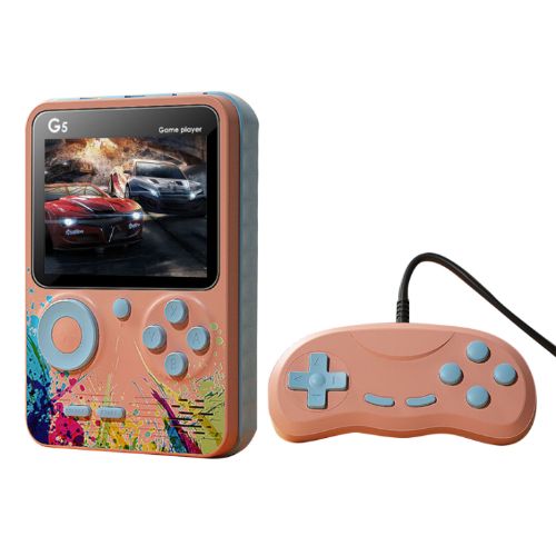 D86489 Dual Player G5 Handheld TV Video Game Consoles Build-in 500 Retro Games Rechargeable AV Out Gamepad Controller