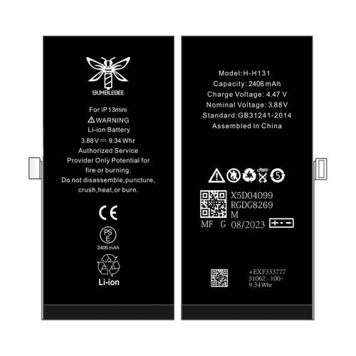 D104465– 3.88V 2406mAh Battery with Adhesive for iPhone 13 Mini