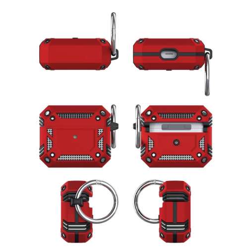 D30-Red Apple AirPod 3rd Gen With Case Pouch With Anti-dust Plug key chain Shock…
