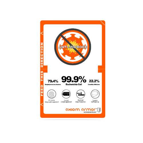 D72 – Axiom Armor™ Anti-Microbe ScreenFilm™ Screen Protectors – 20 Pack – Small (All Wearables & Phones) – (This item will ship separately from another warehouse)