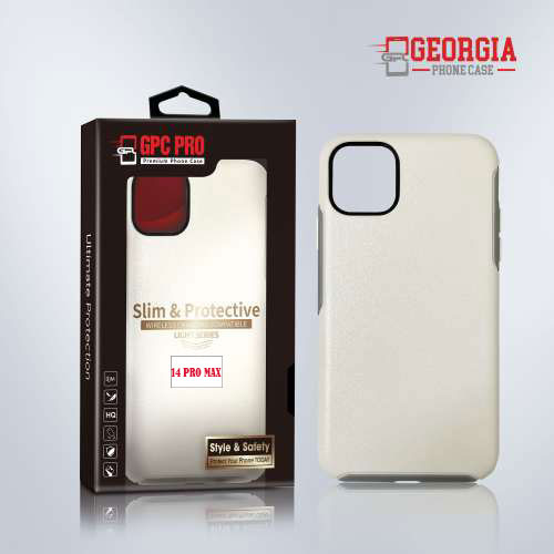 D8803 – White Apple iPhone 14 (Pro Max) (6.7inch) Slim & Protective Custom Phone case Drop Proof Tested Light Series, Retail Box Packaged- GPC PRO