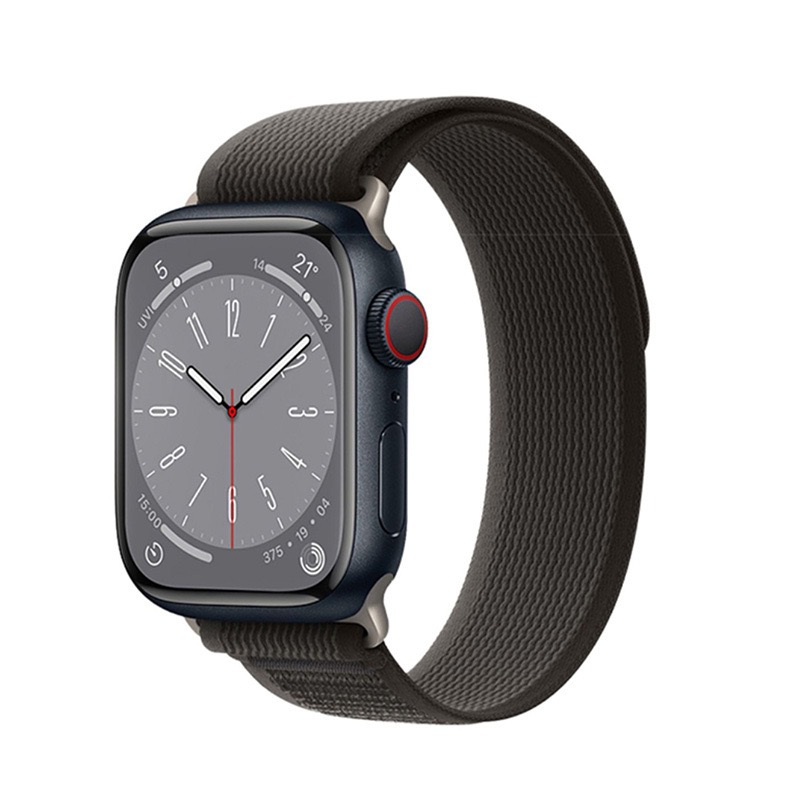D261 Black With Grey Strap for Apple Watch Band 42MM / 44MM / 44MM / 49MM Correa Nylon Trail Loop bracelet iWatch Series S3 / S4 /S5 / S6 / S7 / S8 SE – Georgia Phone Case