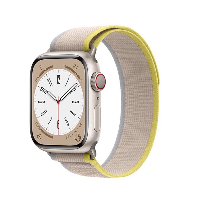 D262 Yellow With Beige Strap for Apple Watch Band 38MM / 40MM / 41MM Correa Nylon Trail Loop bracelet iWatch Series S3 / S4 /S5 / S6 / S7 / S8 SE – Georgia Phone Case