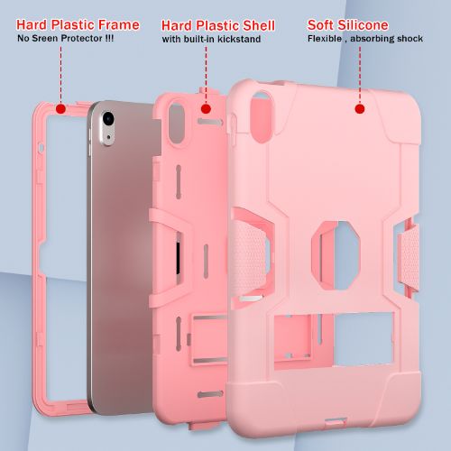 D5-Pink 10.9 inches iPad iPad 10th Gen Hybrid Robot Tablet Hard Case Heavy Duty …