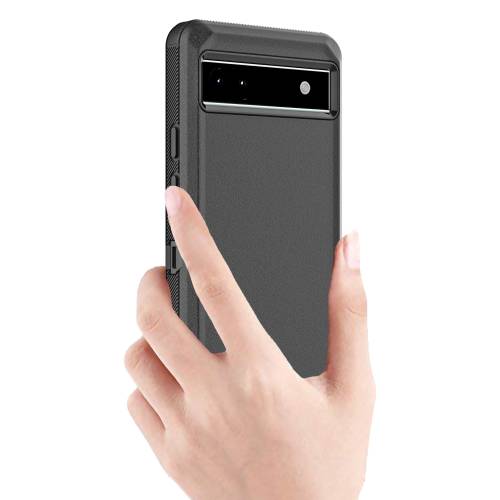 D365 – Black Pixel 6A 6.1 inch 2 in 1 Robot Hard Case Heavy Duty Back Cove…